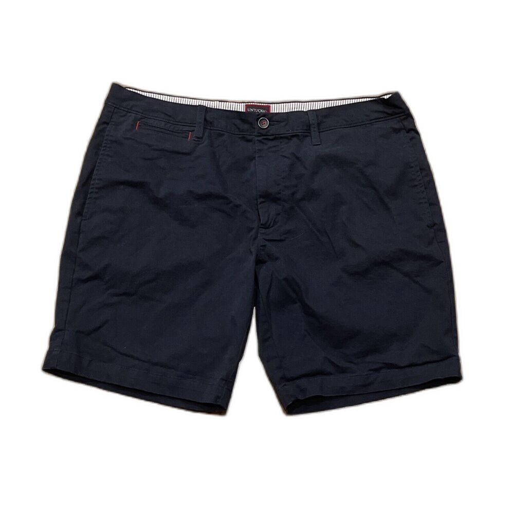 Untuckit Shorts Mens 38 Navy Blue Chino Casual Outdoor Golf Dress